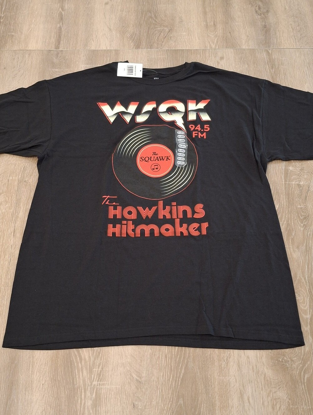 Stranger Things WSQK 94.5 FM The Hawkins Hitmaker Graphic T-Shirt XXL Blk *500*